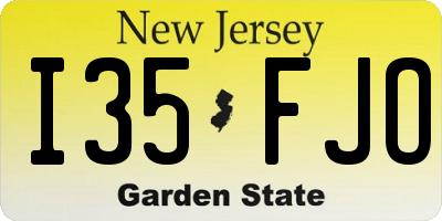 NJ license plate I35FJO