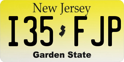 NJ license plate I35FJP