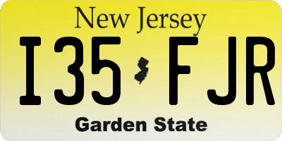 NJ license plate I35FJR