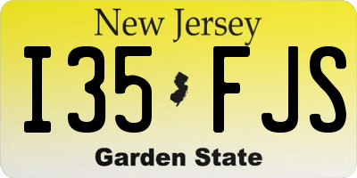 NJ license plate I35FJS