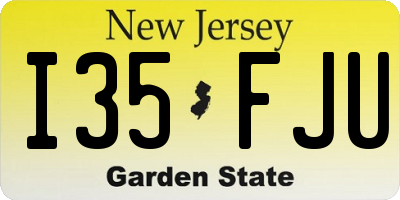 NJ license plate I35FJU