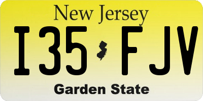 NJ license plate I35FJV