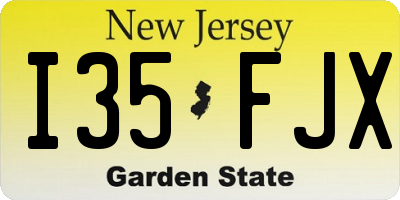 NJ license plate I35FJX