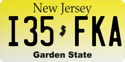 NJ license plate I35FKA
