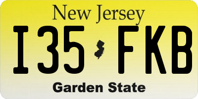 NJ license plate I35FKB