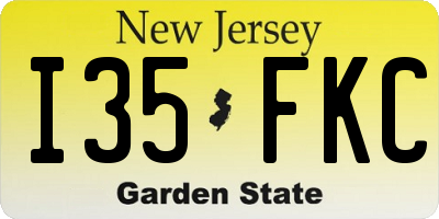 NJ license plate I35FKC