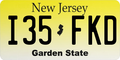 NJ license plate I35FKD