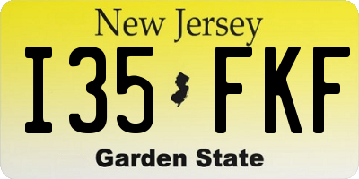 NJ license plate I35FKF