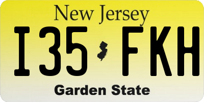 NJ license plate I35FKH
