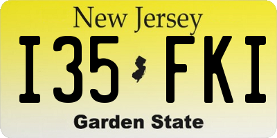NJ license plate I35FKI