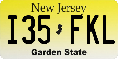 NJ license plate I35FKL