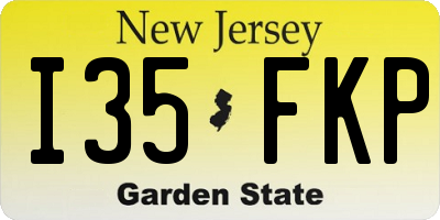 NJ license plate I35FKP