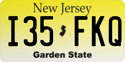 NJ license plate I35FKQ