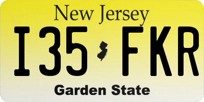 NJ license plate I35FKR