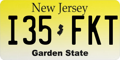NJ license plate I35FKT