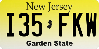 NJ license plate I35FKW