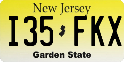 NJ license plate I35FKX