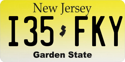NJ license plate I35FKY