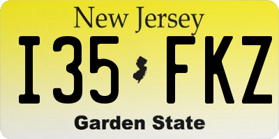 NJ license plate I35FKZ