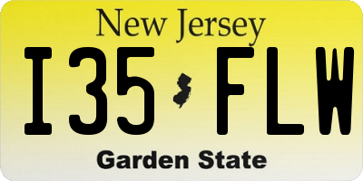 NJ license plate I35FLW