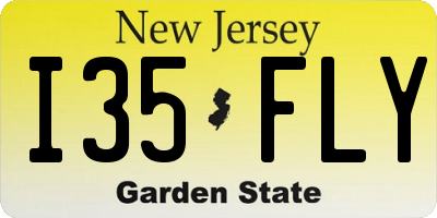 NJ license plate I35FLY