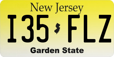 NJ license plate I35FLZ