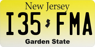 NJ license plate I35FMA