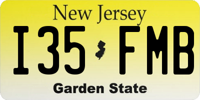 NJ license plate I35FMB