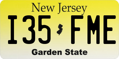 NJ license plate I35FME