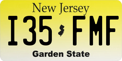 NJ license plate I35FMF