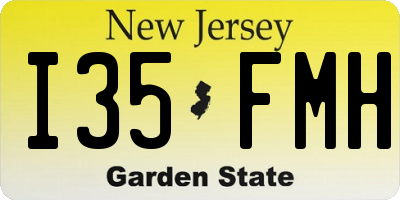 NJ license plate I35FMH