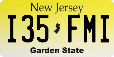 NJ license plate I35FMI