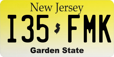 NJ license plate I35FMK