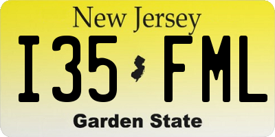 NJ license plate I35FML