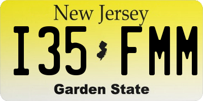 NJ license plate I35FMM