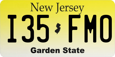 NJ license plate I35FMO