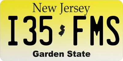 NJ license plate I35FMS
