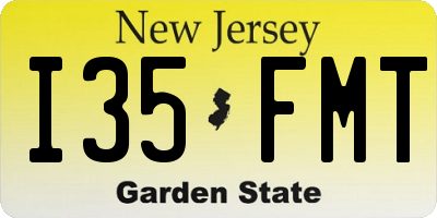 NJ license plate I35FMT