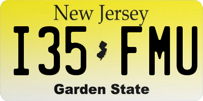 NJ license plate I35FMU