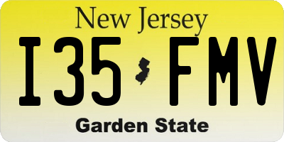 NJ license plate I35FMV