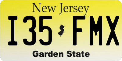 NJ license plate I35FMX