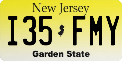 NJ license plate I35FMY