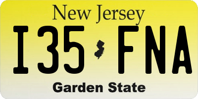 NJ license plate I35FNA