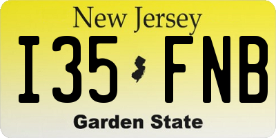 NJ license plate I35FNB