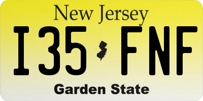 NJ license plate I35FNF