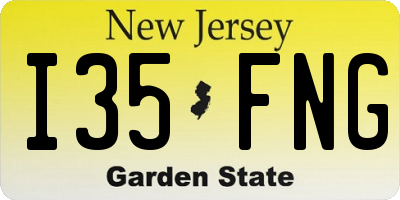 NJ license plate I35FNG