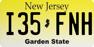 NJ license plate I35FNH