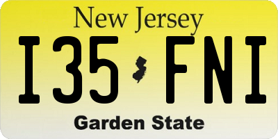 NJ license plate I35FNI