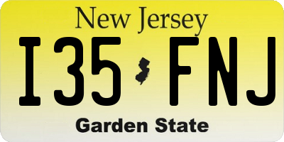 NJ license plate I35FNJ
