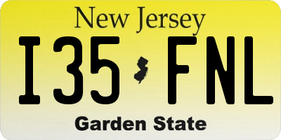 NJ license plate I35FNL